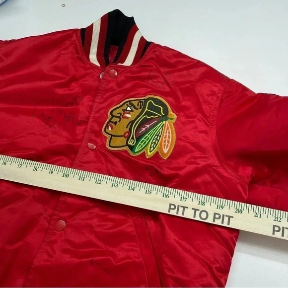 Vintage Starter Blackhawks jacket signed size small 1637 - Picture 6 of 16
